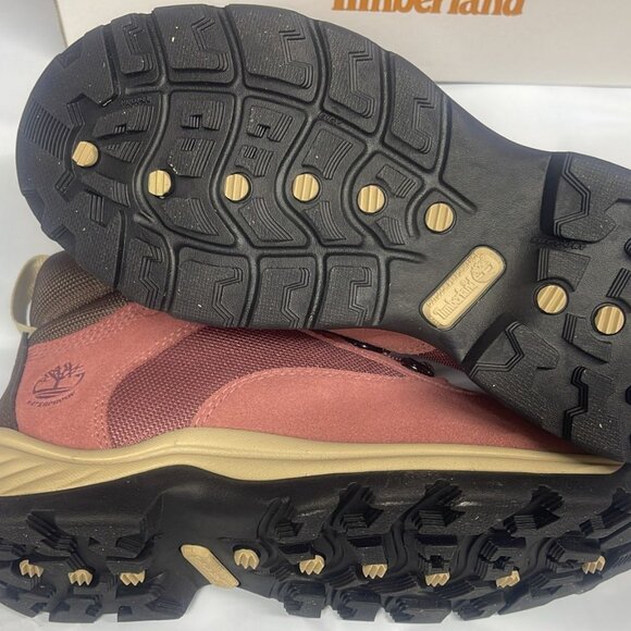 TIMBERLAND WOMEN'S WHITE LEDGE MID LC WATERPROOF BOOT HK MD RED SUEDE A2KNT-ET0 - Picture 7 of 8